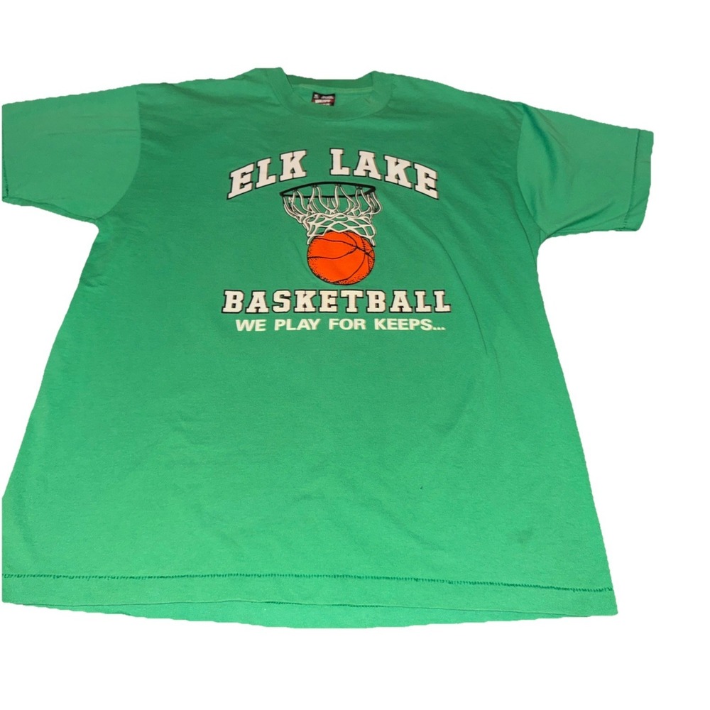 VTG Single Stitch T-Shirt Made in USA FOL BEST Tag -Basketball Graphic XL-MINT